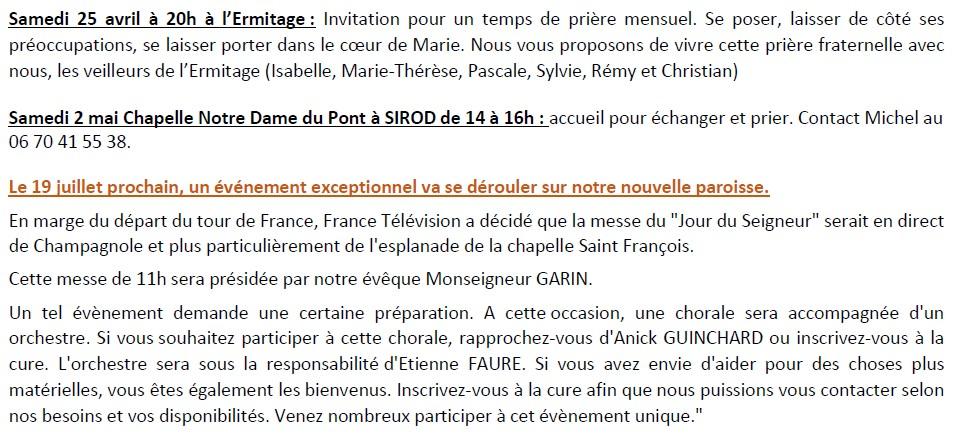 Annonces 26 avril 3 mai