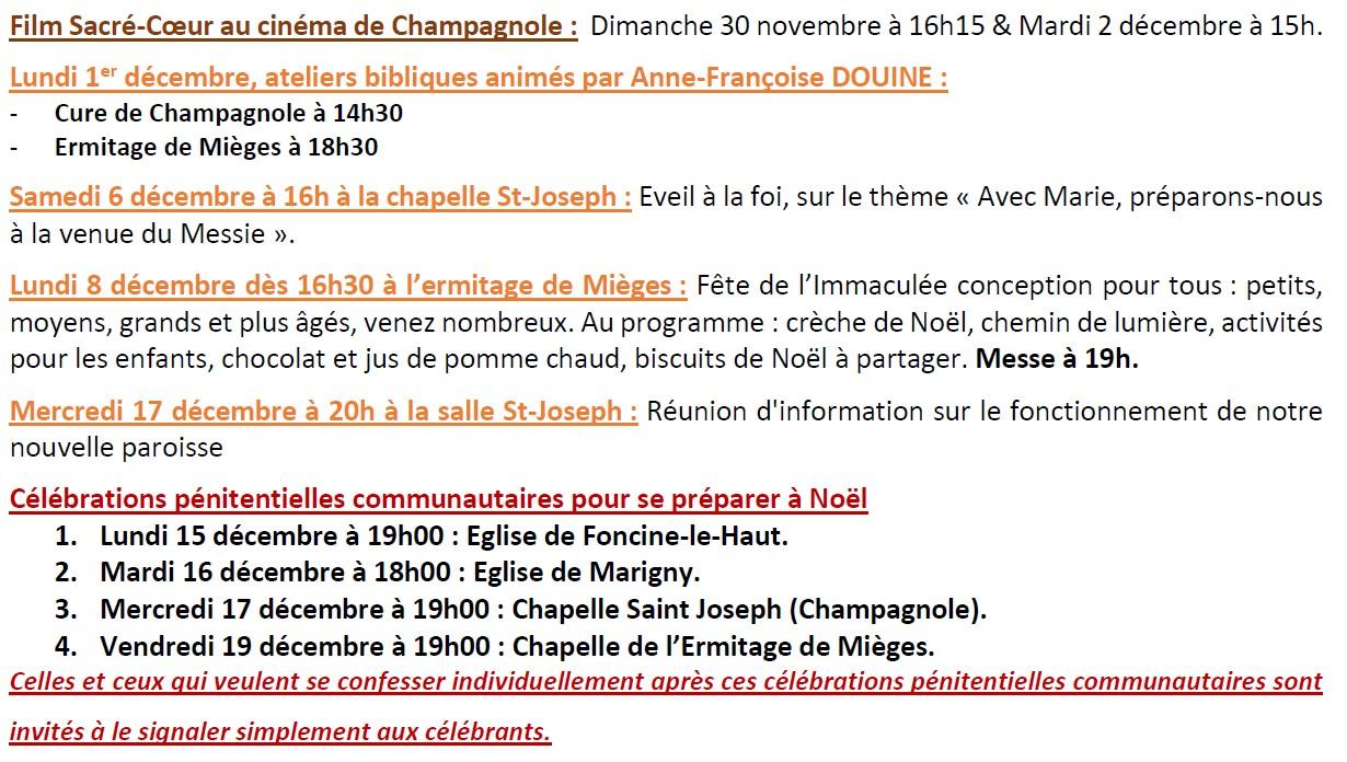 Annonces 29 novembre 7 decembre